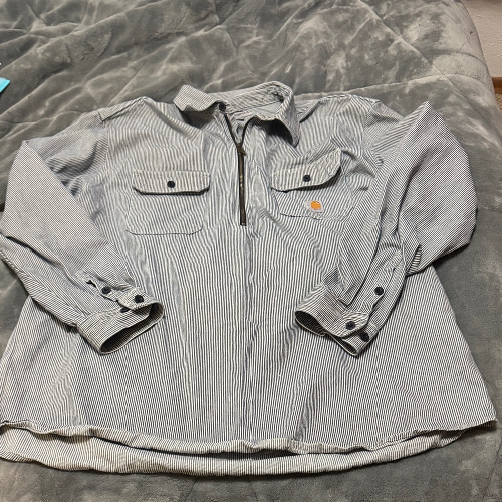 Carhartt Gray Striped Shirt Jacket